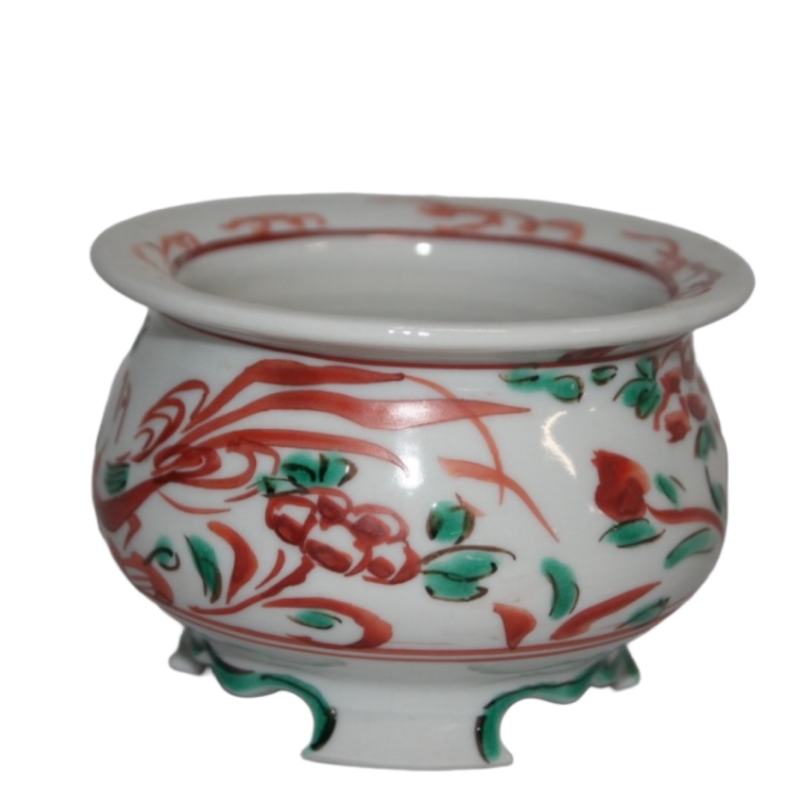 瑛生】 呉須赤絵鳥文様三・五号丸鉢 - 九谷美陶園